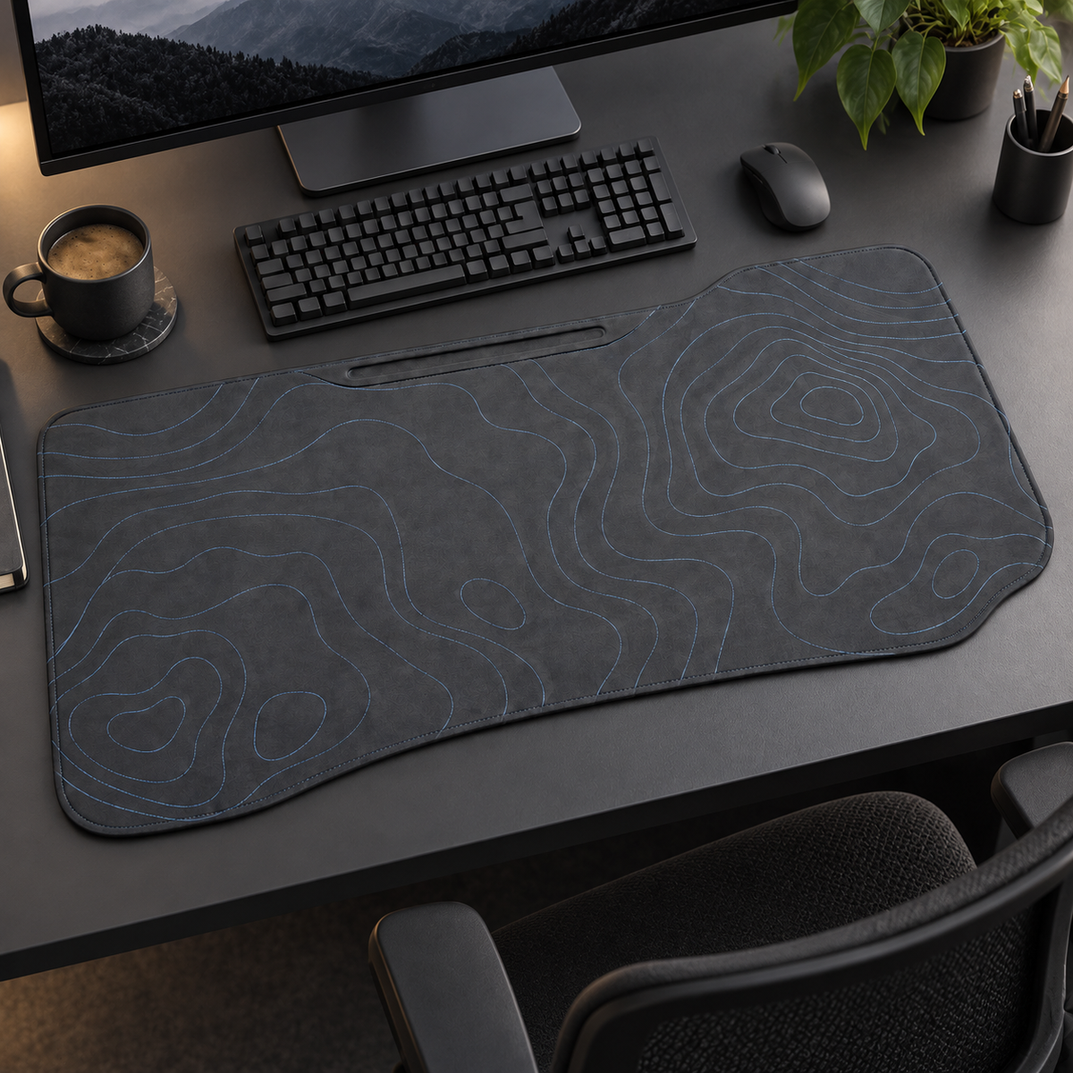 Tapis Cartographie XL – Tapis de bureau à contours brodés