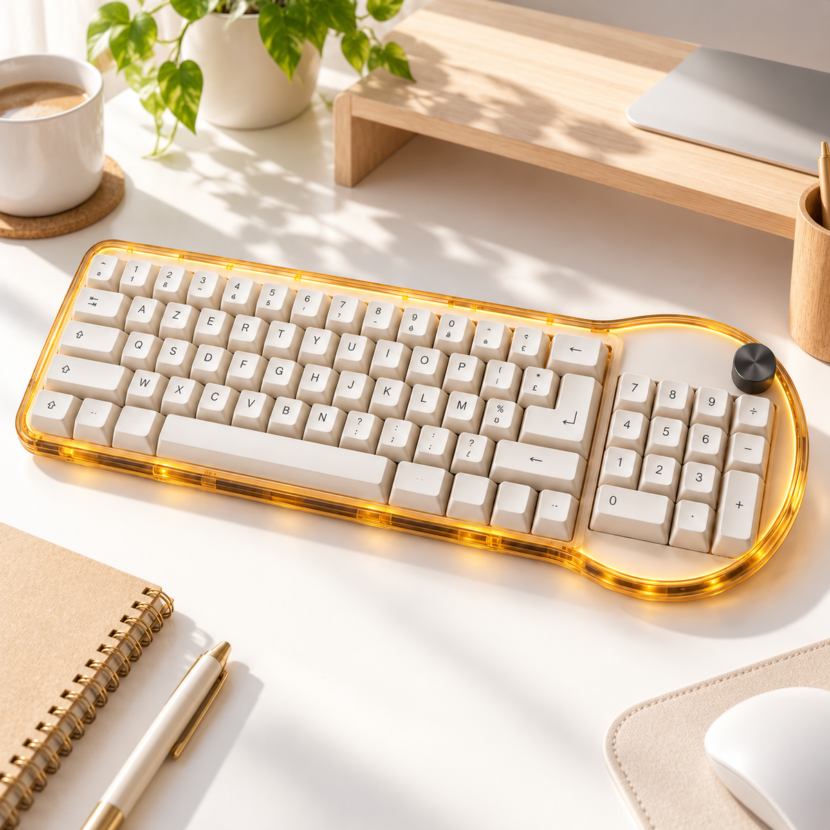 Clavier Halo Num – Clavier avec pavé numérique en croissant