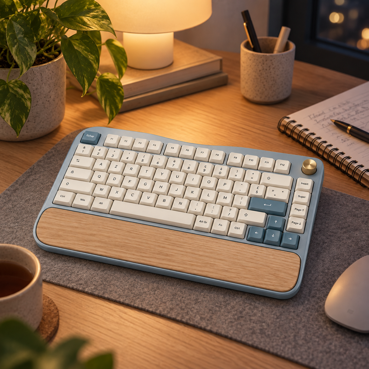 Clavier Rivage 75 – Clavier compact avec repose-poignets