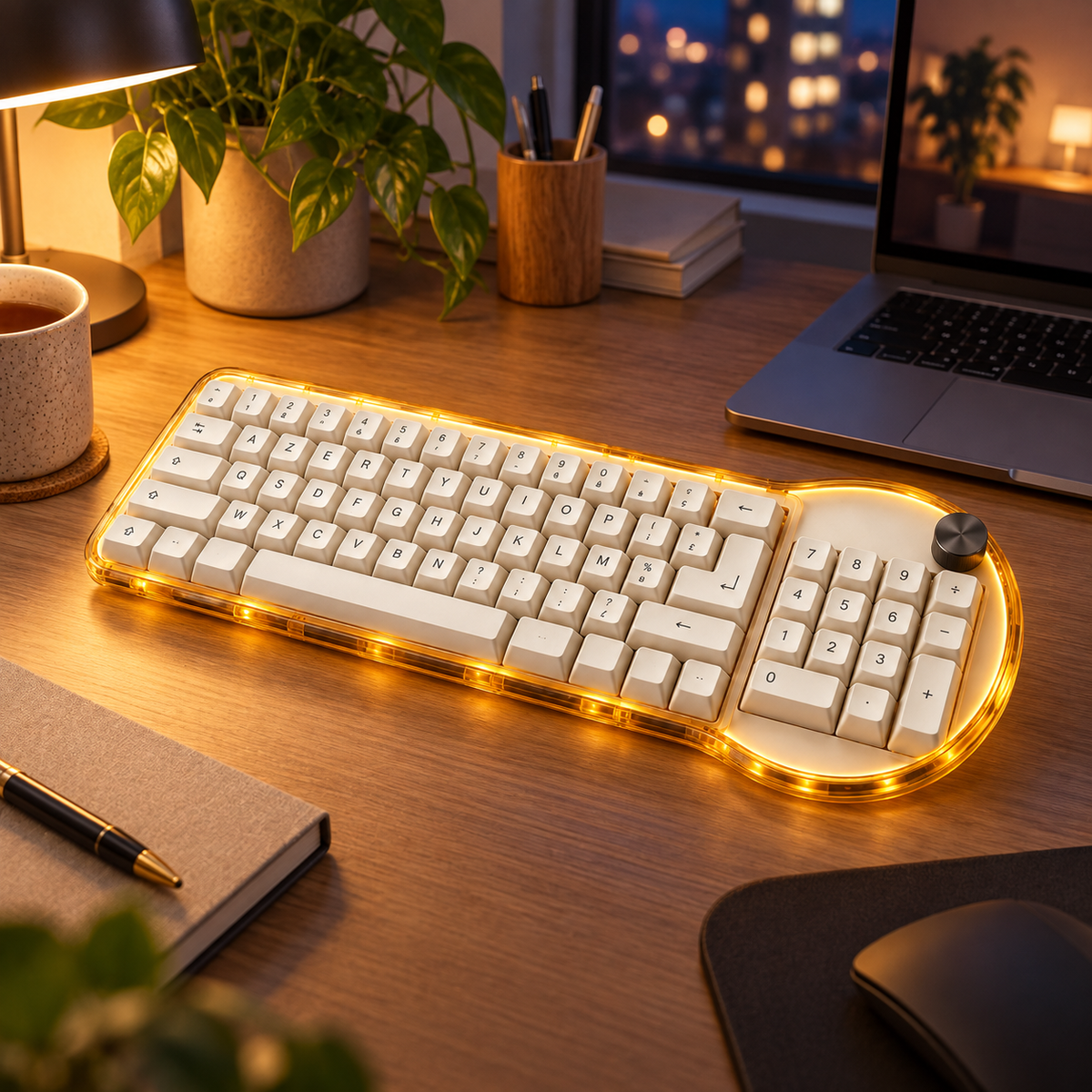 Clavier Halo Num – Clavier avec pavé numérique en croissant
