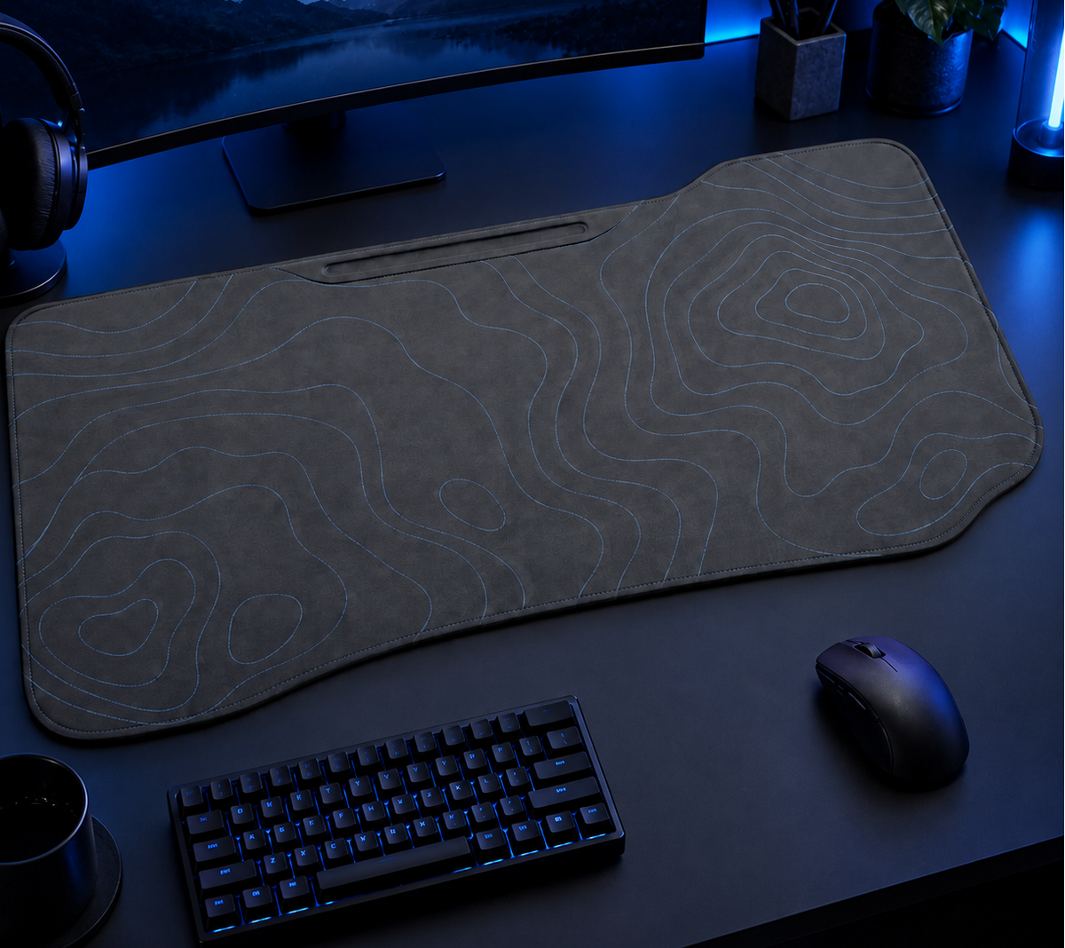 Tapis Cartographie XL – Tapis de bureau à contours brodés