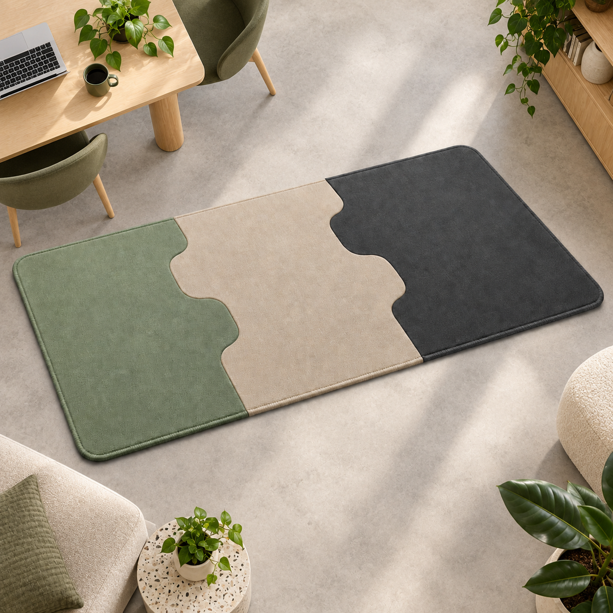 Tapis Atelier Modulaire – Tapis de bureau tricolore