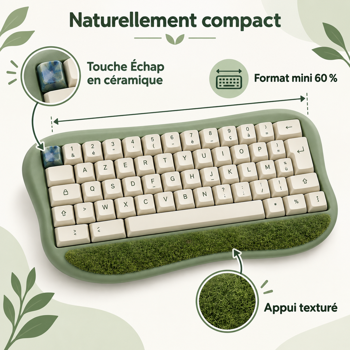 Clavier Jardin Mini – Clavier compact vert sauge