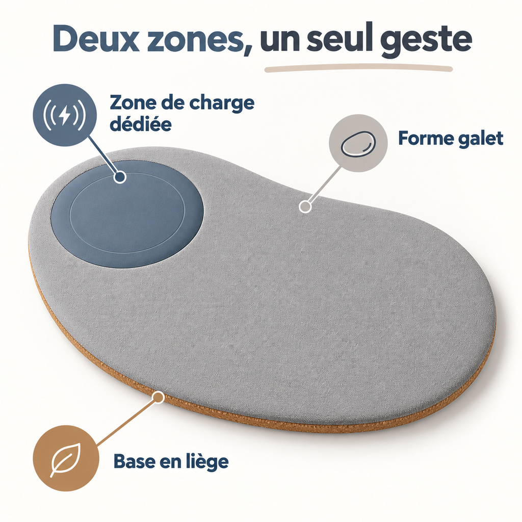 Tapis Galet Charge – Tapis de souris avec zone dédiée