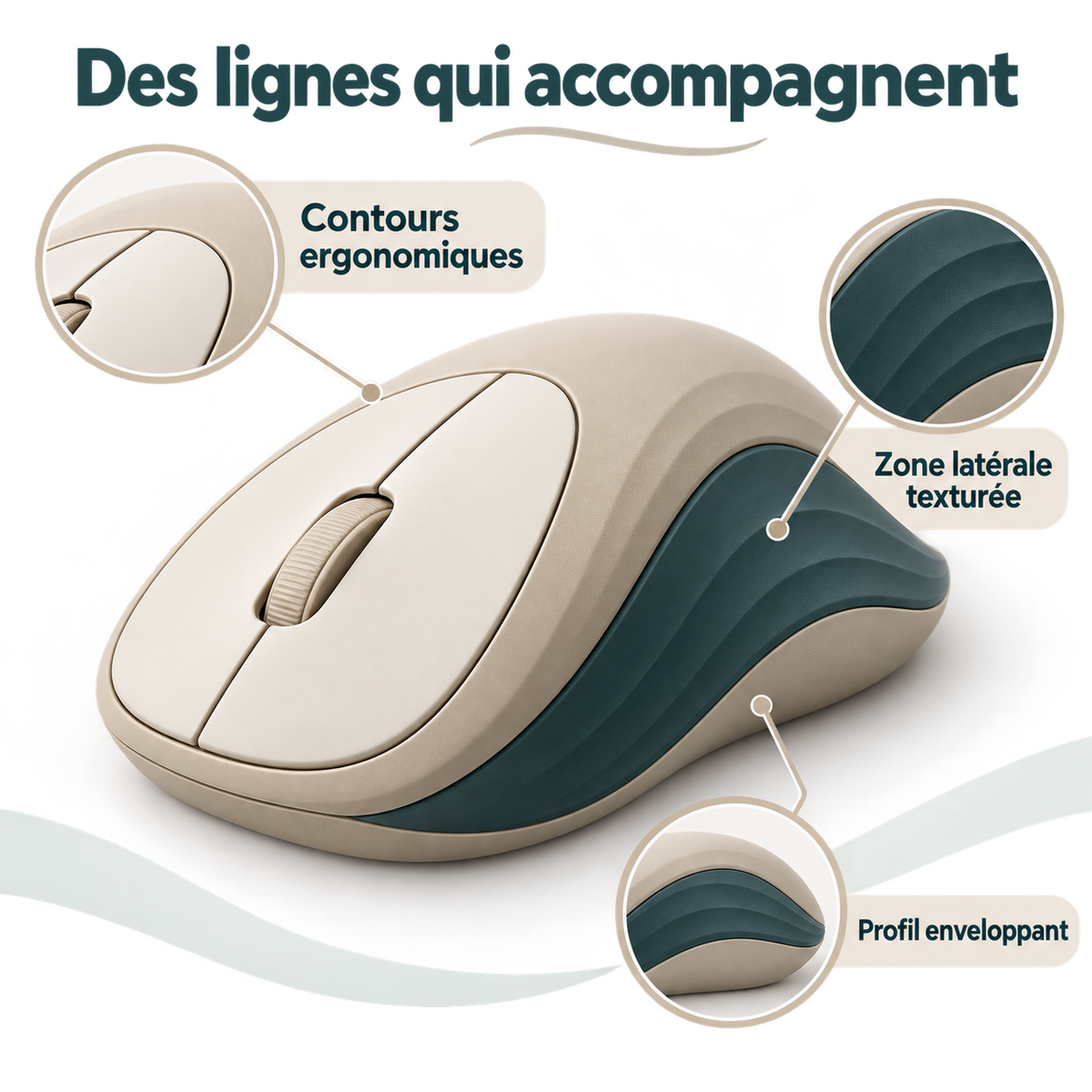 Souris Paume Sillage – Souris ergonomique profilée