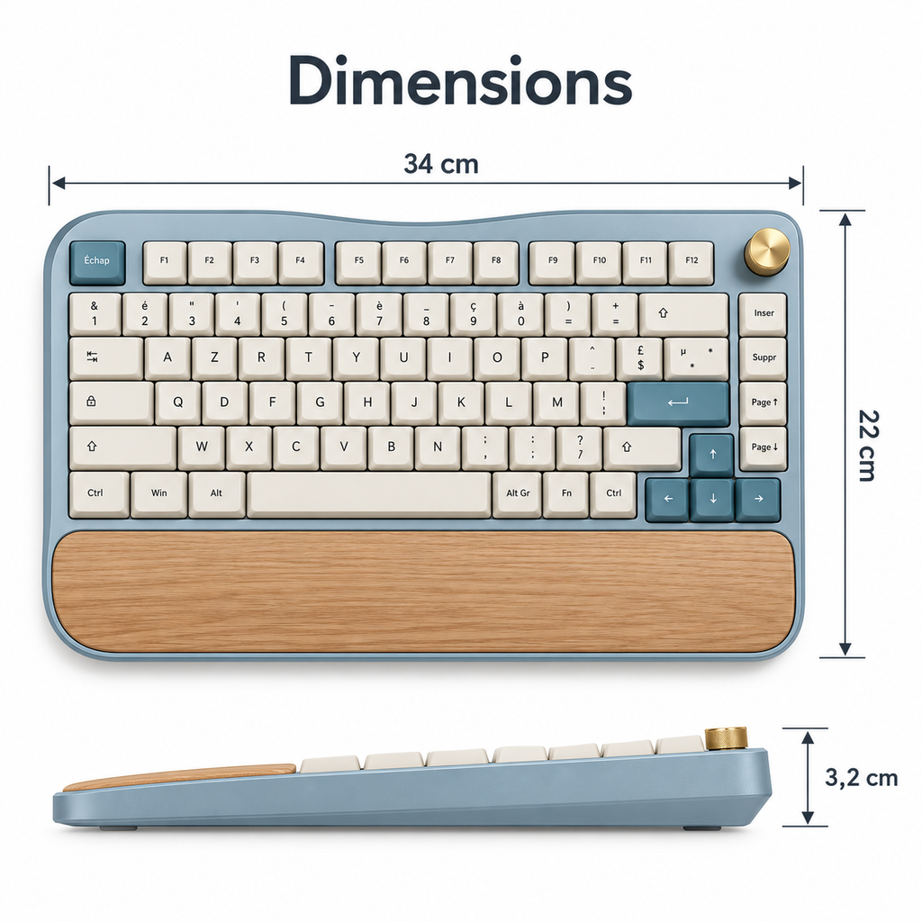 Clavier Rivage 75 – Clavier compact avec repose-poignets