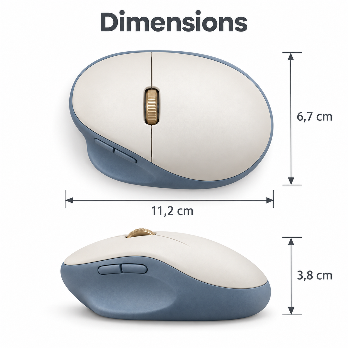 Souris Galet Duo – Souris ergonomique avec repose-pouce
