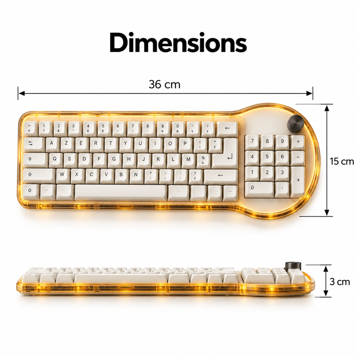 Clavier Halo Num – Clavier avec pavé numérique en croissant