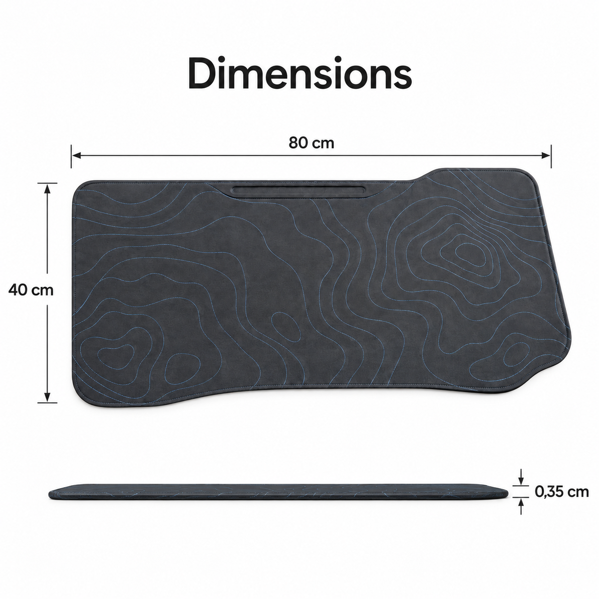 Tapis Cartographie XL – Tapis de bureau à contours brodés